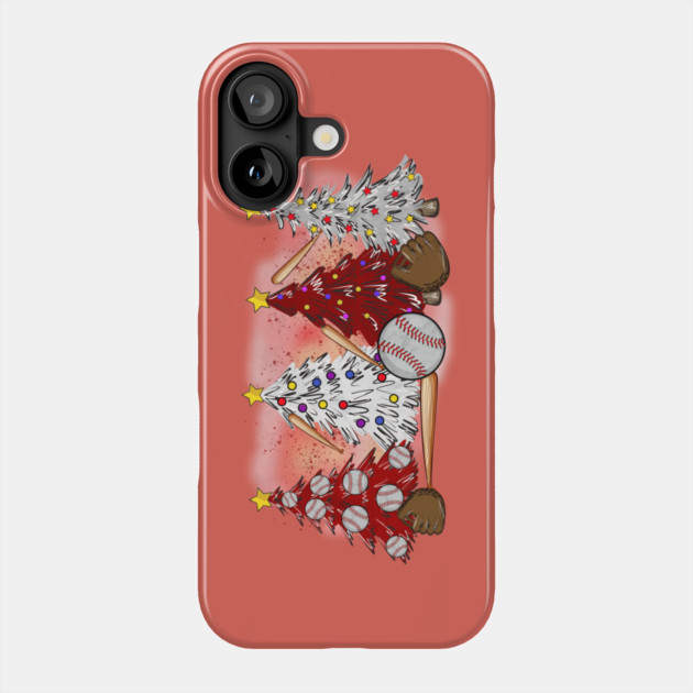Softball Christmas Trees Xmas Gifts Phone Case by The WYLD Tribe