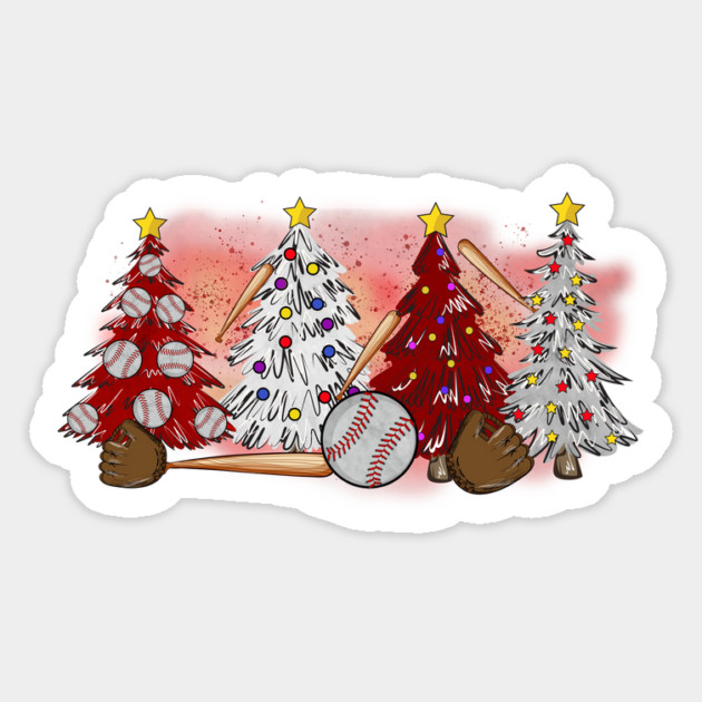 Softball Christmas Trees Xmas Gifts Magnet by The WYLD Tribe