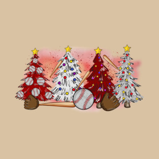 Softball Christmas Trees Xmas Gifts T-Shirt