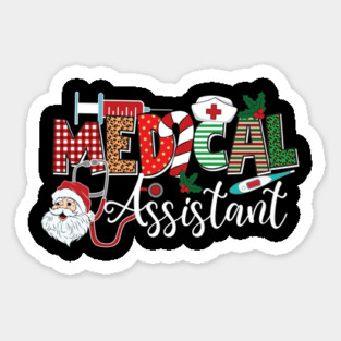 Medical Assistant Nurse Christmas Santa Sticker