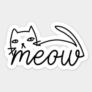 Meow Doodle Cat Drawing Sticker