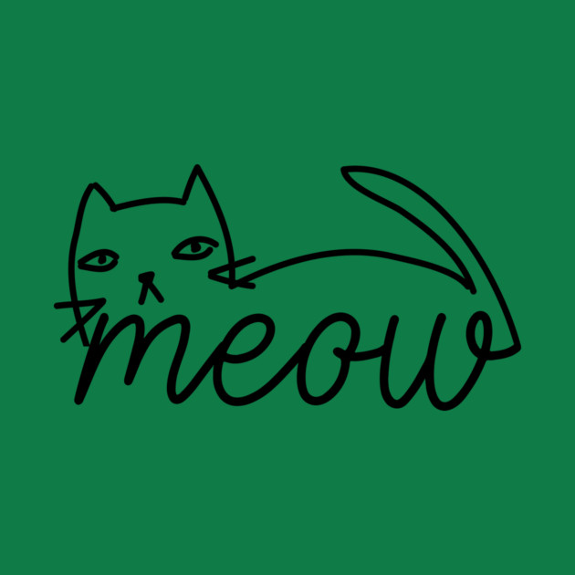 Meow Doodle Cat Drawing by The WYLD Tribe