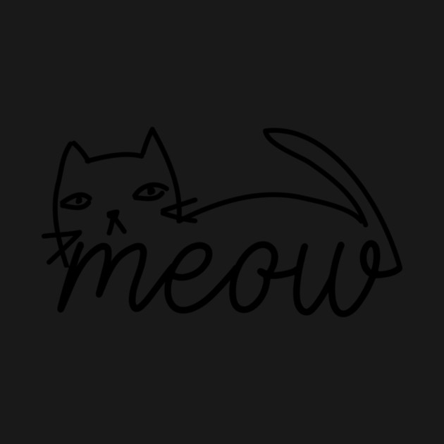 Meow Doodle Cat Drawing by The WYLD Tribe