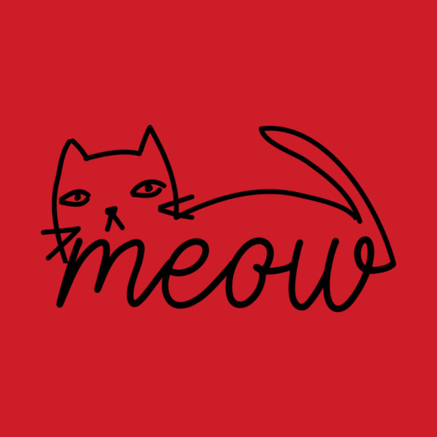 Meow Doodle Cat Drawing by The WYLD Tribe