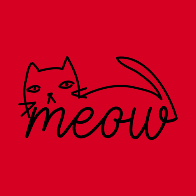 Meow Doodle Cat Drawing by The WYLD Tribe