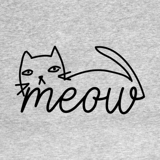 Meow Doodle Cat Drawing by The WYLD Tribe