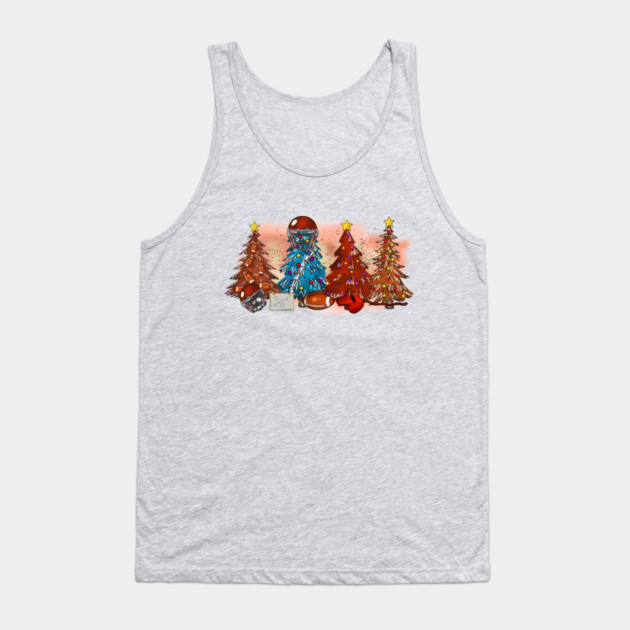 Rugby Football Christmas Trees Xmas Gift Tank Top by The WYLD Tribe