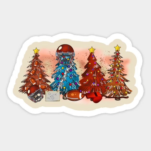 Rugby Football Christmas Trees Xmas Gift Magnet by The WYLD Tribe