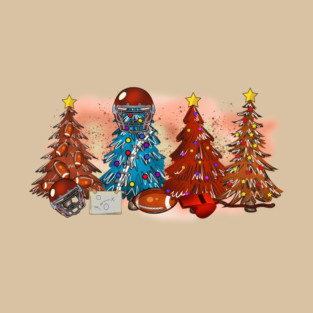 Rugby Football Christmas Trees Xmas Gift T-Shirt