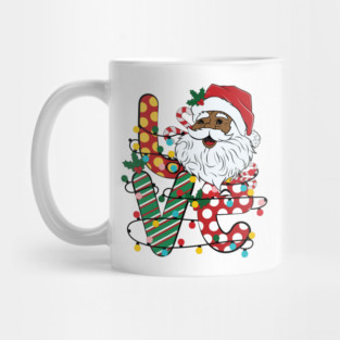 Love Black Santa Christmas Mug