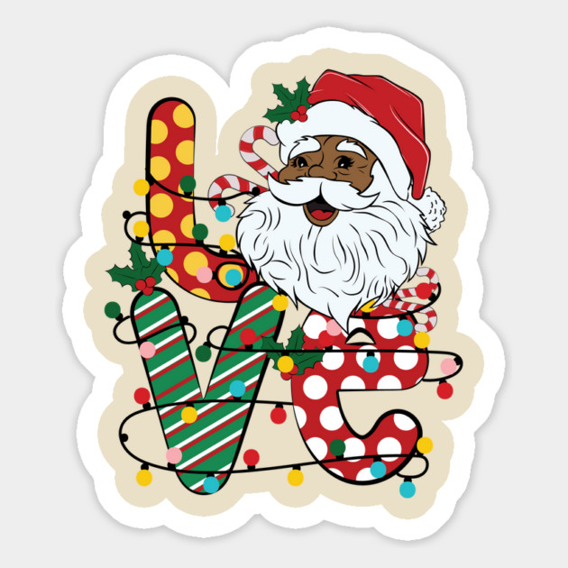 Love Black Santa Christmas Magnet by The WYLD Tribe