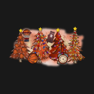 Basketball Christmas Trees Xmas Gift T-Shirt