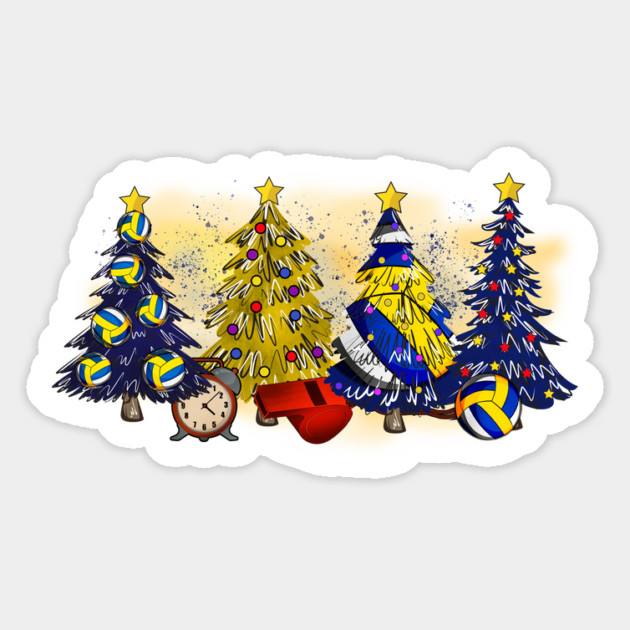 Volleyball Christmas Trees Xmas Gifts Magnet by The WYLD Tribe