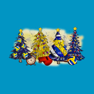 Volleyball Christmas Trees Xmas Gifts T-Shirt