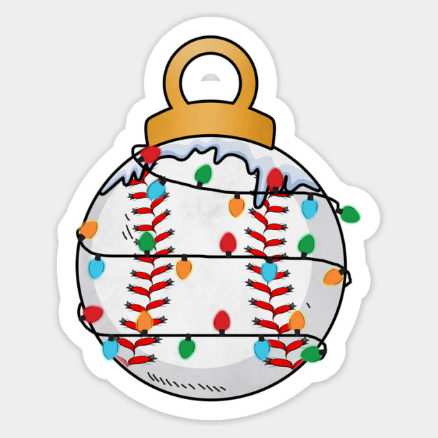 Baseball Christmas Lights Sticker by The WYLD Tribe