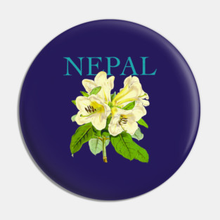 Nepal Botanical Illustration Pin