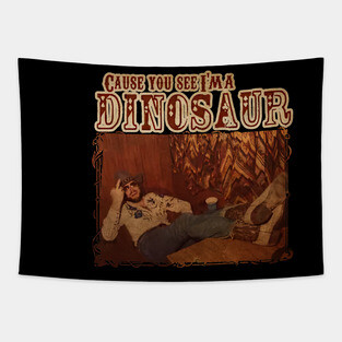 kurniamarga vintage Hank Williams jr dinosaur Tapestry