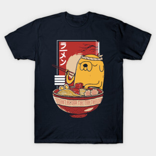 Adventure Time Jake the Dog enjoying a bowl of Ramen Noodles T-Shirt