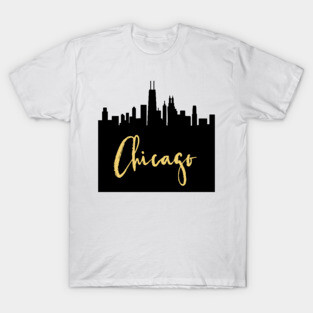 CHICAGO ILLINOIS DESIGNER SILHOUETTE SKYLINE ART T-Shirt