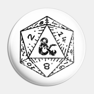 Dungeons and Dragons D20 Dice Pin