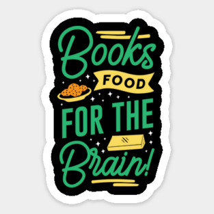 Books Food For The Brain Sticker
