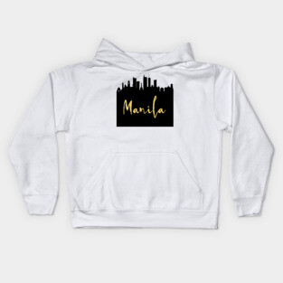 MANILA PHILIPPINES DESIGNER SILHOUETTE SKYLINE ART Kids Hoodie