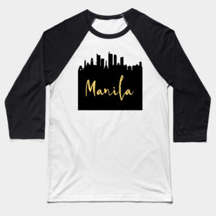 MANILA PHILIPPINES DESIGNER SILHOUETTE SKYLINE ART Baseball T-Shirt
