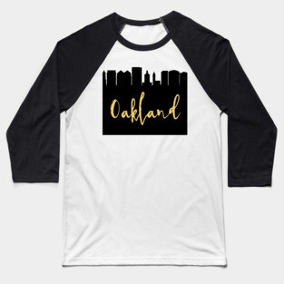 OAKLAND CALIFORNIA DESIGNER SILHOUETTE SKYLINE ART Baseball T-Shirt