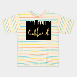 OAKLAND CALIFORNIA DESIGNER SILHOUETTE SKYLINE ART Kids T-Shirt