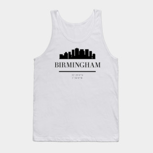BIRMINGHAM ENGLAND BLACK SILHOUETTE SKYLINE ART Tank Top