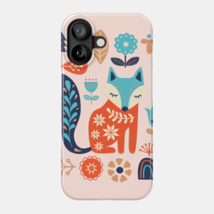 Soft And Sweet Scandinavian Fox Folk Art Phone Case