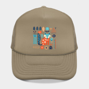 Soft And Sweet Scandinavian Fox Folk Art Hat