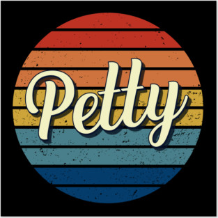 Petty Name Personalized Vintage Retro Circle Posters and Art