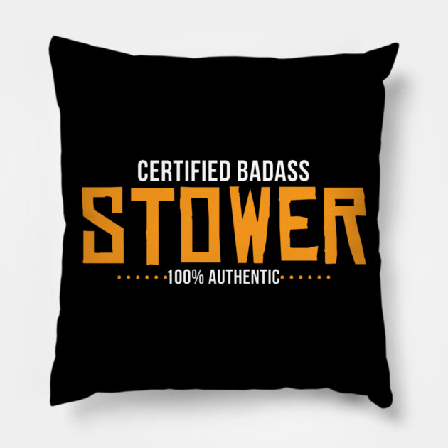 Certified Badass Stower Pillow by belownormal