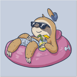 Weekend Sloth (light) Posters and Art