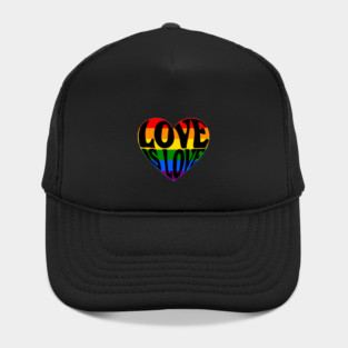 Love is love rainbow heart Hat