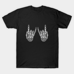Rock and roll sign, skeleton hands T-Shirt