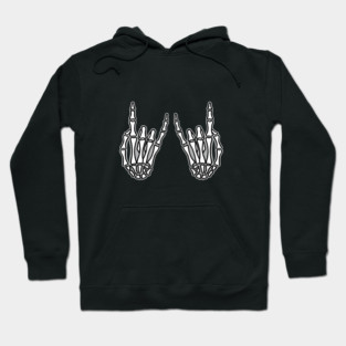 Rock and roll sign, skeleton hands Hoodie