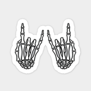 Rock and roll sign, skeleton hands Sticker
