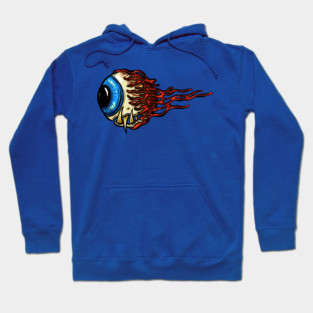 Eyeball Flying Rockabilly Tattoo Cartoon Illustration Eye Hoodie