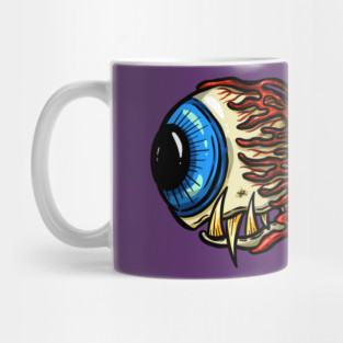 Eyeball Flying Rockabilly Tattoo Cartoon Illustration Eye Mug