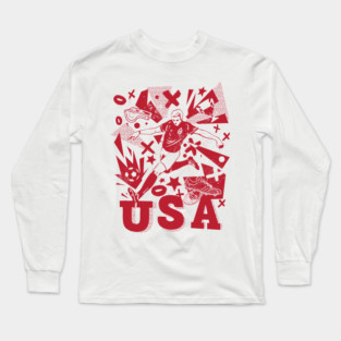 Vintage United States Soccer Player 2022 Long Sleeve T-Shirt
