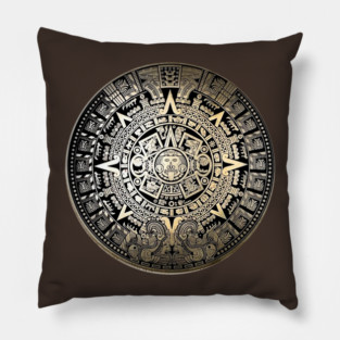 Gold verstion of the mayan calendar Pillow