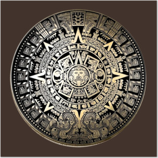 Gold verstion of the mayan calendar Posters and Art