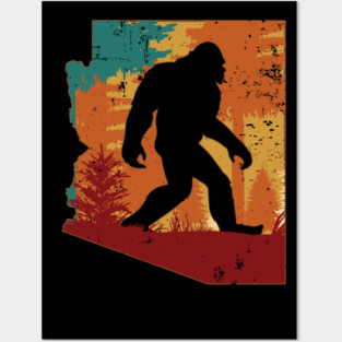 Bigfoot Retro Vintage Sasquatch Arizona Posters and Art