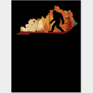 Bigfoot Retro Vintage Sasquatch Kentucky Posters and Art