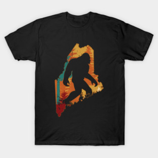 Bigfoot Retro Vintage Sasquatch Maine T-Shirt