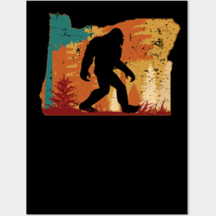 Bigfoot Retro Vintage Sasquatch Oregon Posters and Art