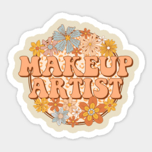 Retro Makeup Artist Floral Design Gift Magnet