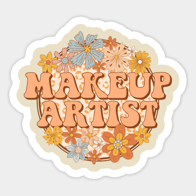 Retro Makeup Artist Floral Design Gift Magnet by The WYLD Tribe